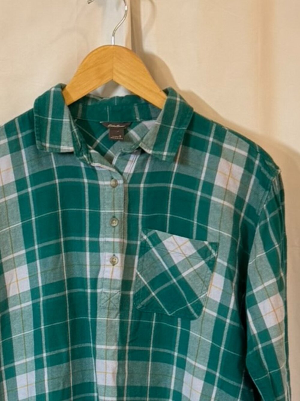 Eddie Bauer 1/2 button Flannel Shirt - Women's Small